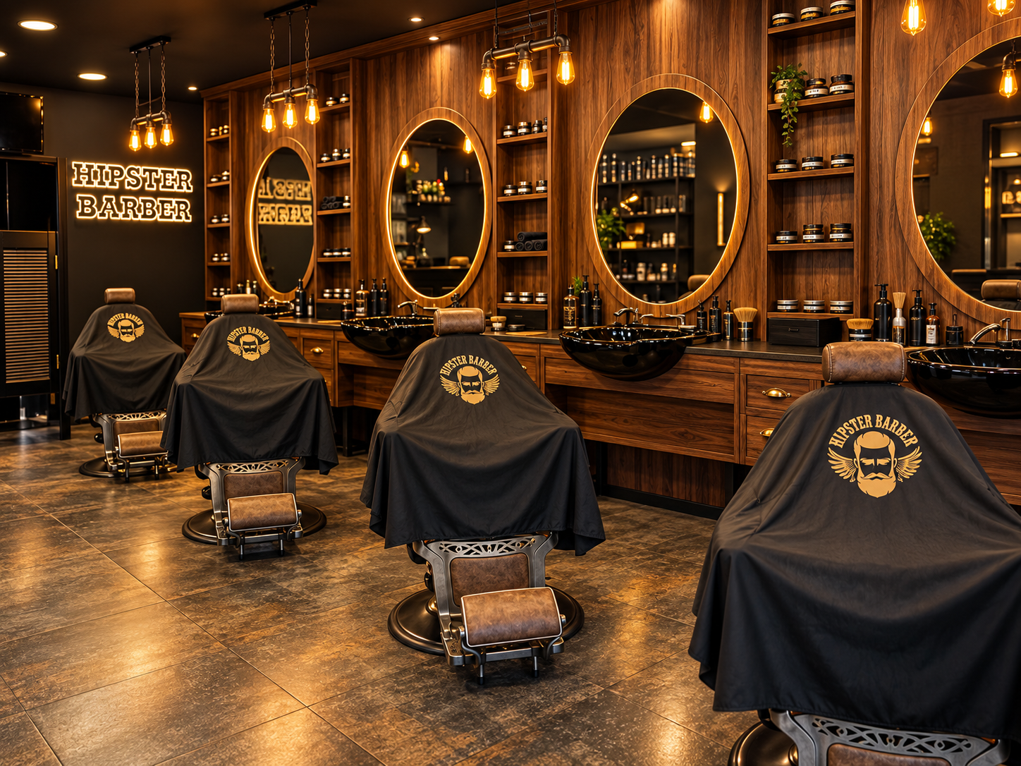Intérieur du salon Hipster Barber